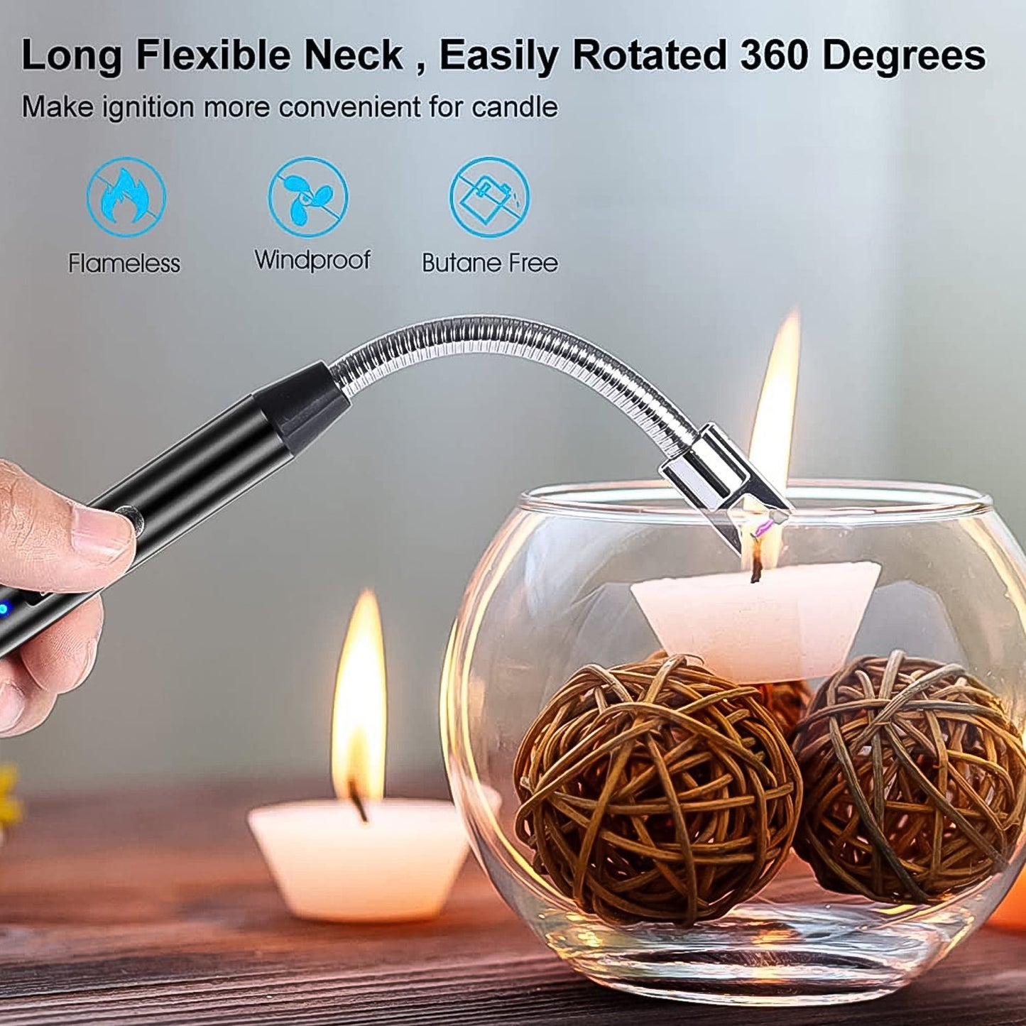 USB Plasma Rechargeable Electric Lighter for Kitchen