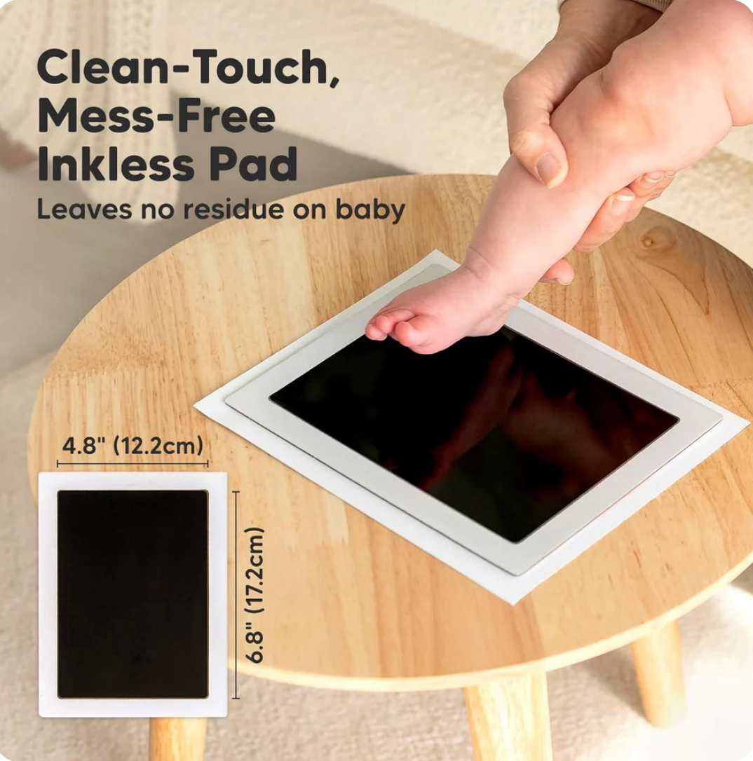 Inkless baby hand & footprint ink pad with 2 papers