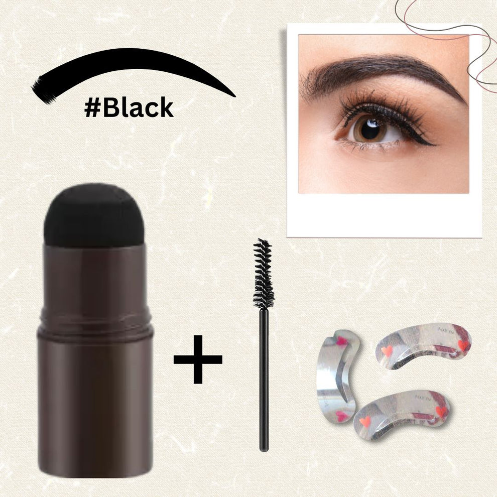 Black & Brown Hair Coloring Sponge with Eyebrow Shaper & Brush Free