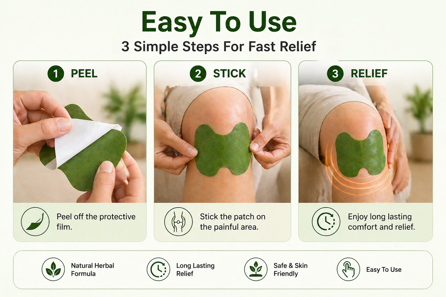 MoveEase Herbal Knee Patch - 10Pcs⚡️
