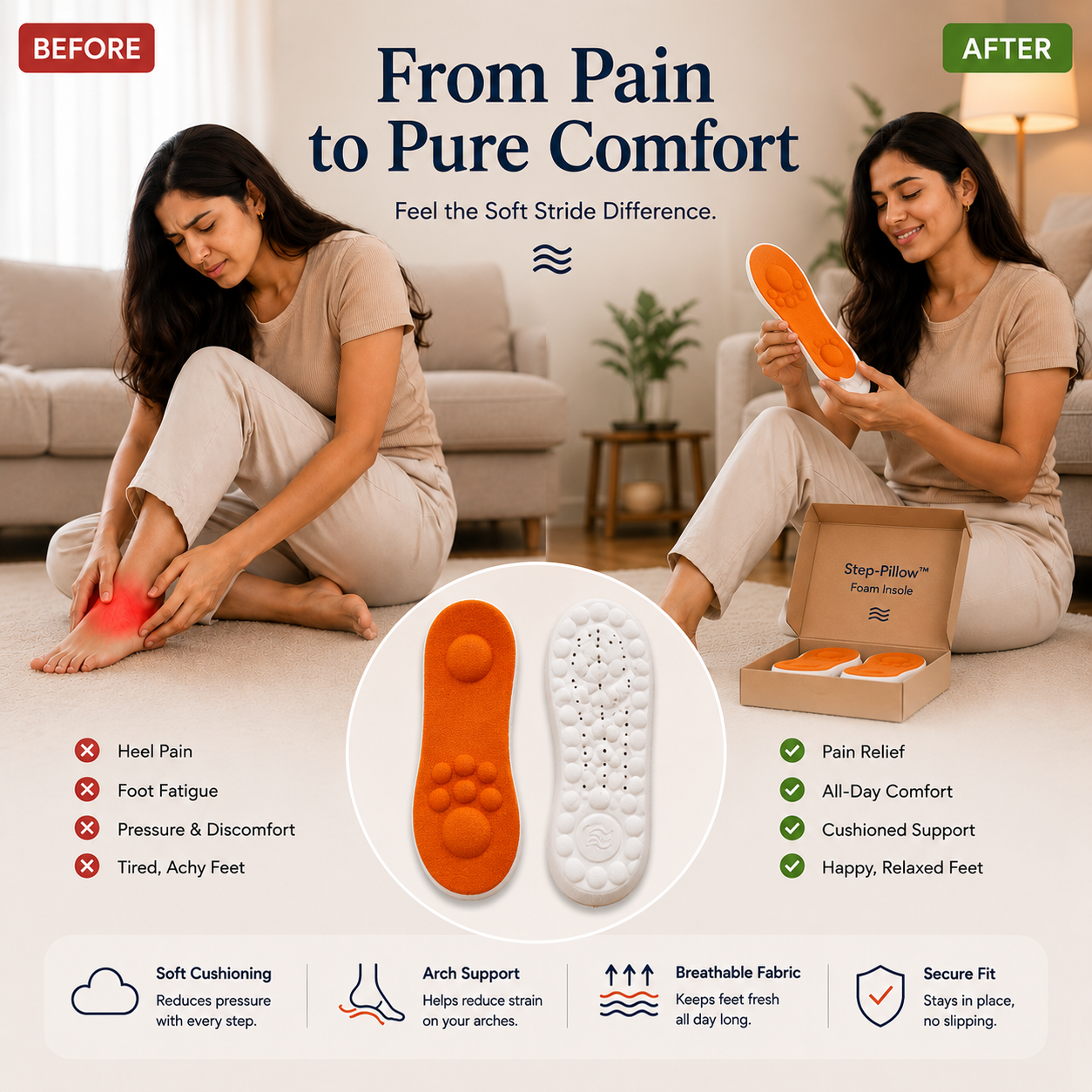 Step-Pillow™ Foam Insole