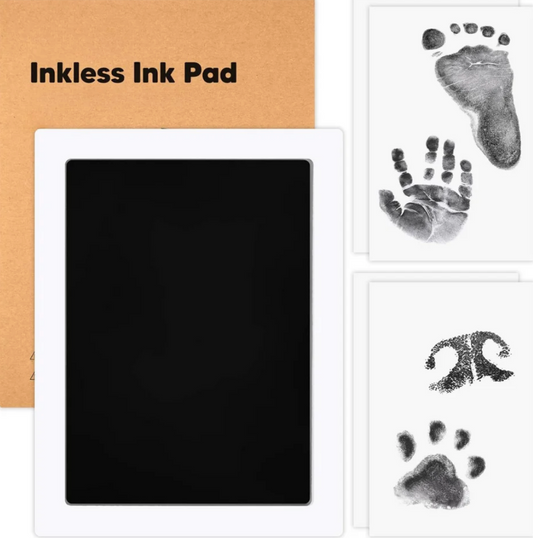 Inkless baby hand & footprint ink pad with 2 papers