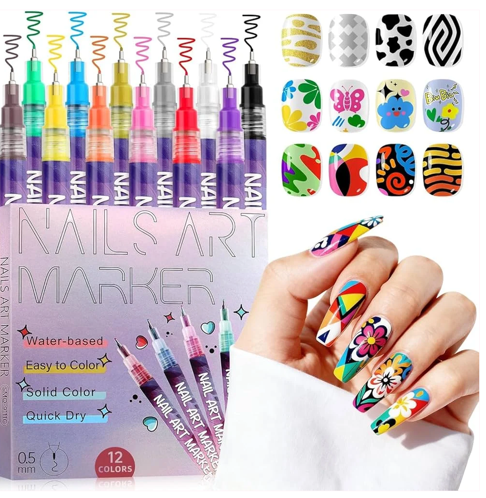 Nail Art Magic™ – 12 Color Pen Set