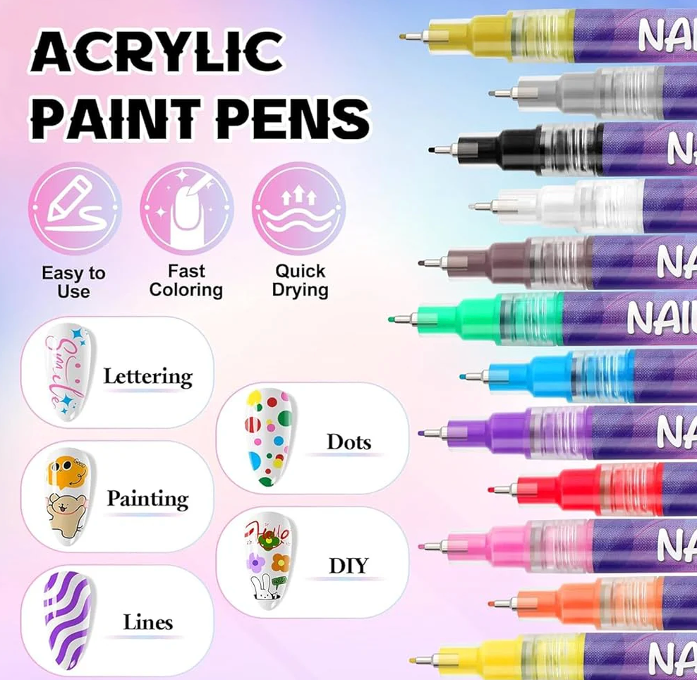 Nail Art Magic™ – 12 Color Pen Set