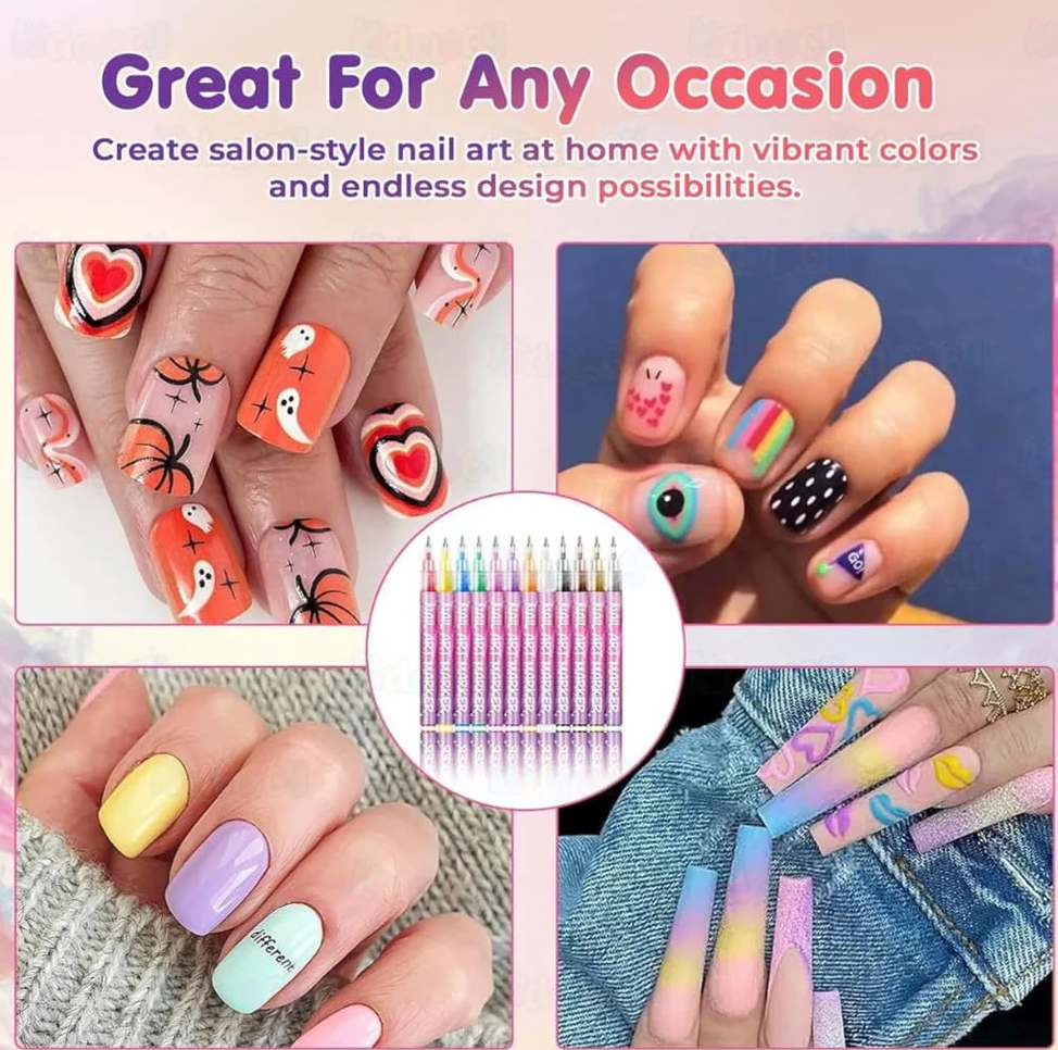 Nail Art Magic™ – 12 Color Pen Set