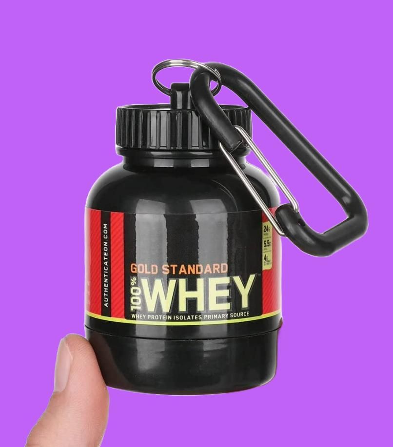 Whey Protein Container with keychain